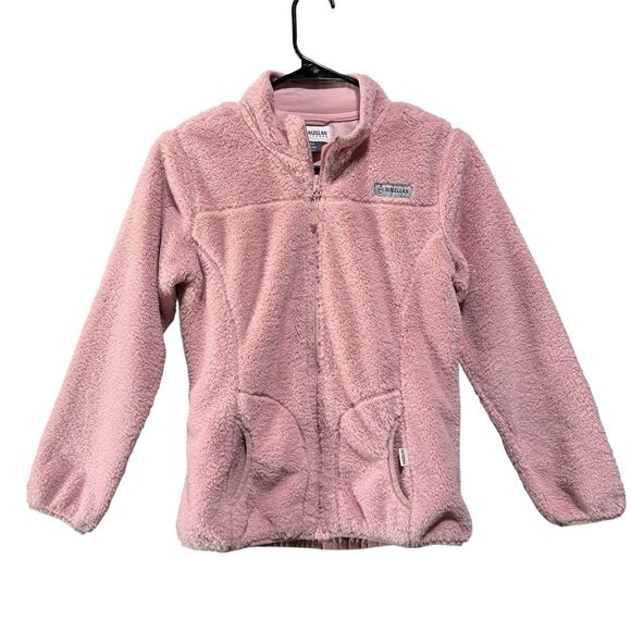Magellan Outdoors Girls Pink Full Zip Fleece Jacket Size L (12–14) Cozy Sherpa - Picture 1 of 4